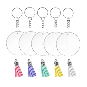 Round Acrylic Keychain Blanks (Package of 5)